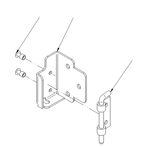 Левый фиксатор блока выдачи в сборе