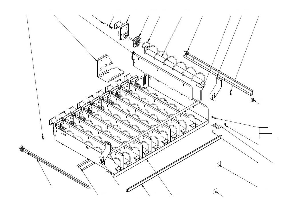 Поддон для напитков в бутылках, в сборе