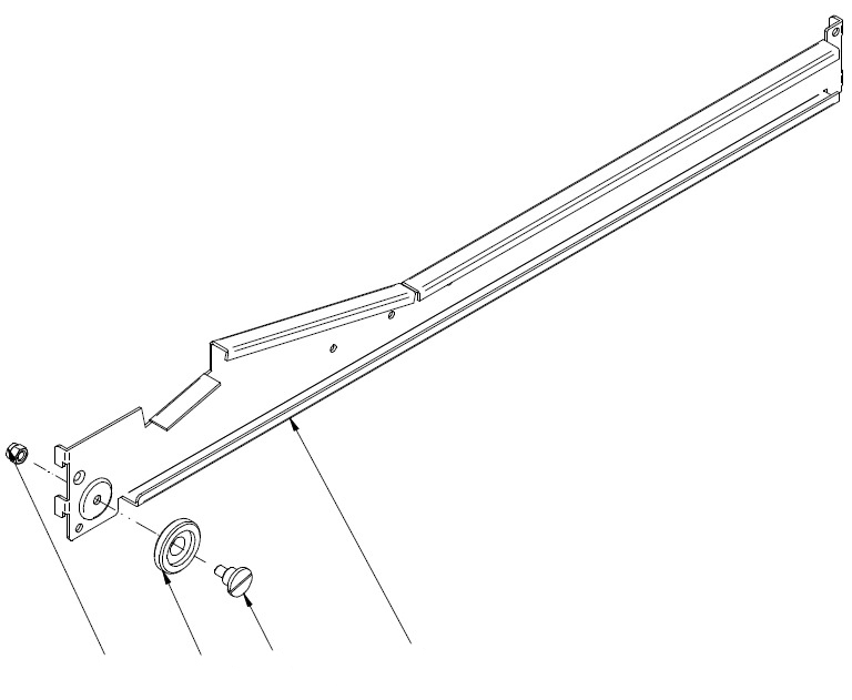 Левый верхний рельс в сборе